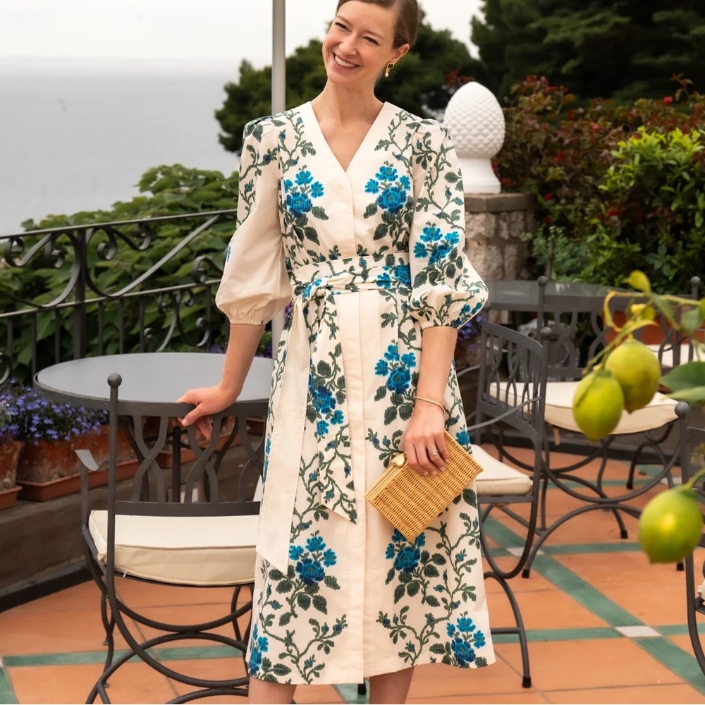 NEW Tuckernuck Cerulean Vine Cotton Poplin Lachlan dress. M. NWT